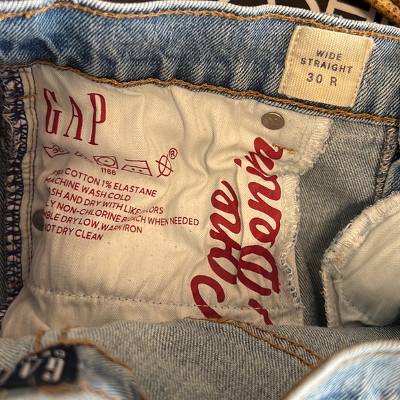 Gap Cone Denim Light Indigo Wash High Rise Wide Straight Jean - 30 R - Picture 8 of 9